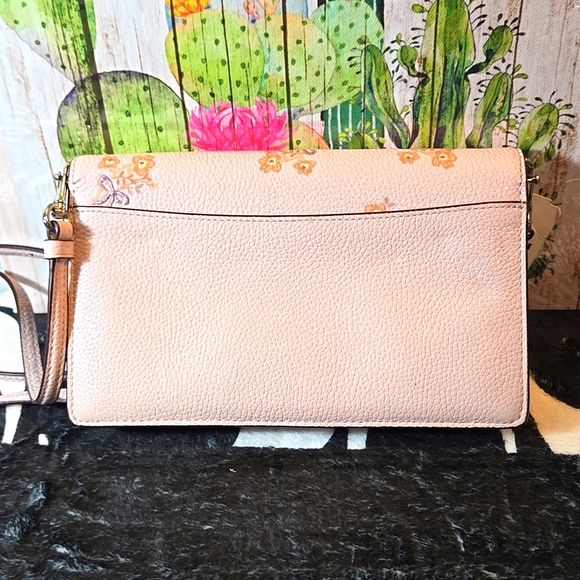 Coach Hayden Foldover Crossbody Clutch With Floral Bow Print PINK NWT - Picture 10 of 16